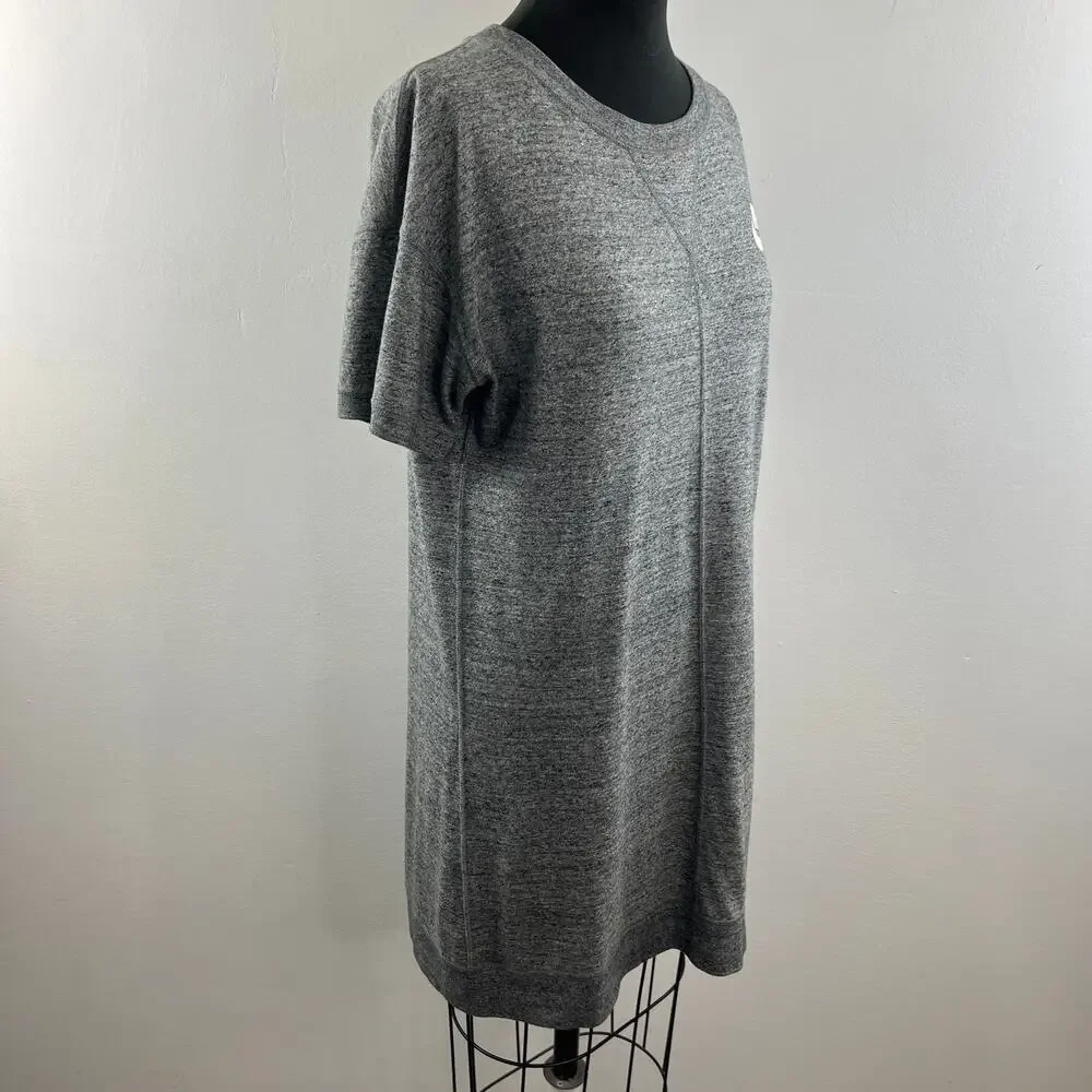 NIKE Gray Organic Cotton Short Sleeve Crewneck Casual Gym Shirt Dress Size M